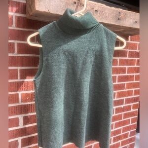 Zara green cotton turtle neck tank